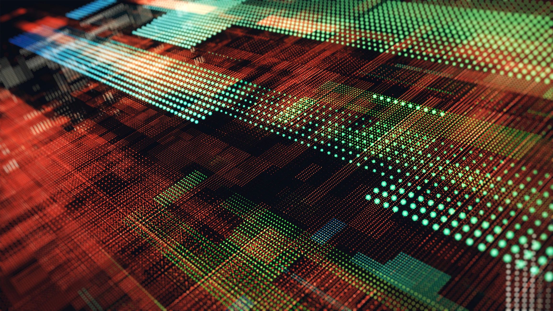 Abstract digital network lights representing cybersecurity and continuity planning