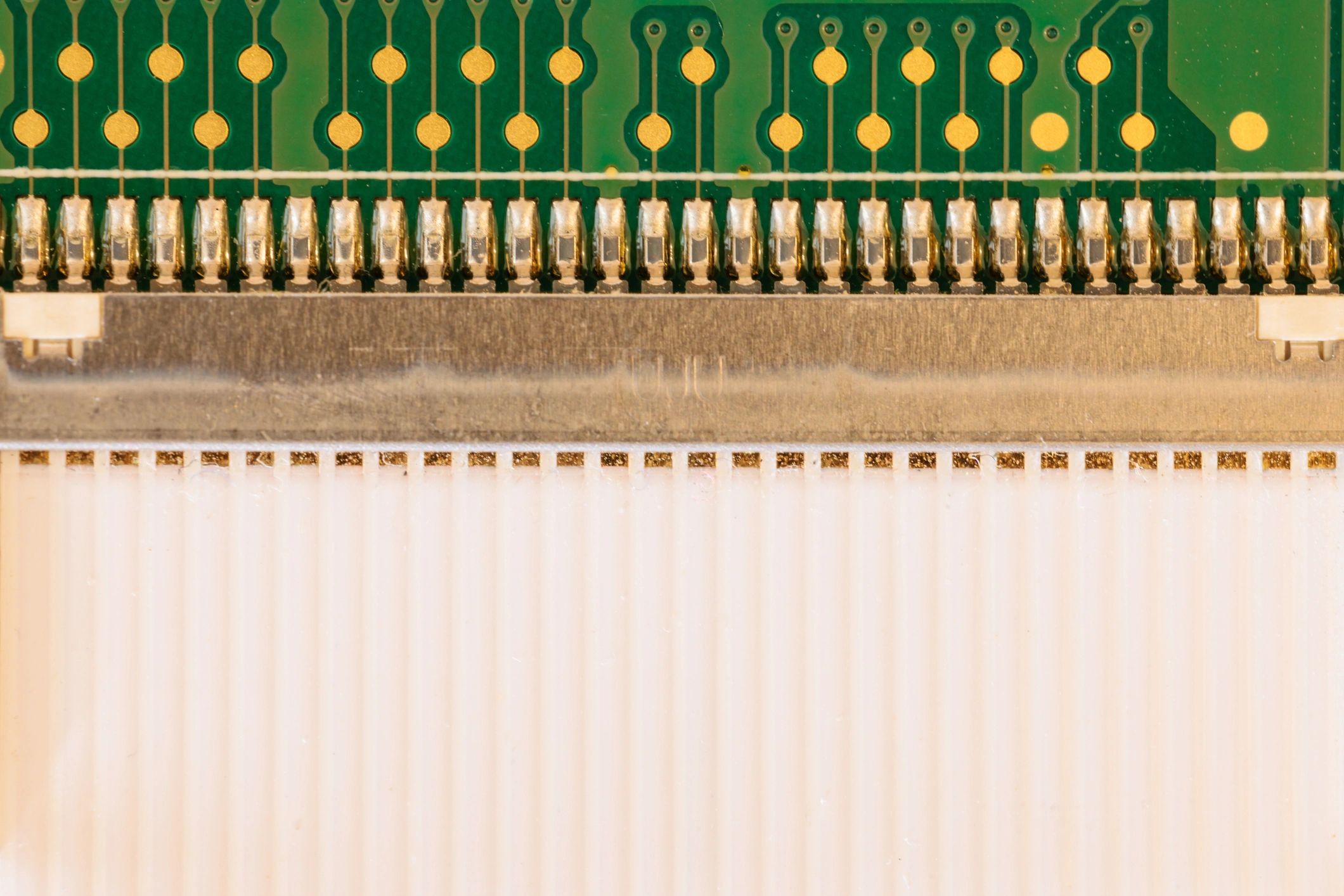 Close-up of electronic connector representing reliable network and device support